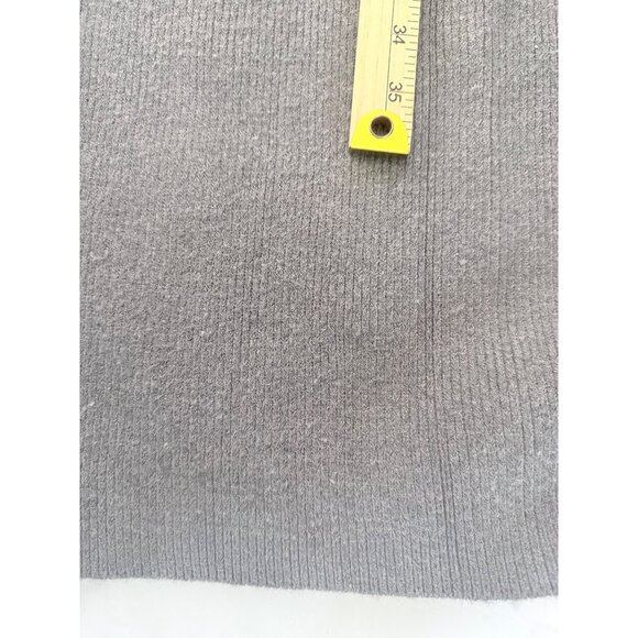NWT Zara Knit Midi‎ Dress Womens S Gray Knitted Bodycon Ribbed Stretch - Picture 9 of 11